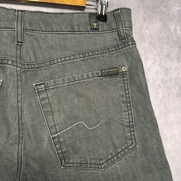 7FAM Mens Standard Slim Fit Gray Jeans size 31x34 Stretch Button Fly (Altered) - Picture 7 of 16